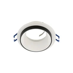 Faretti Da Incasso-Eglo Carosso faretto rotondo bianco bordo nero da incasso a soffitto