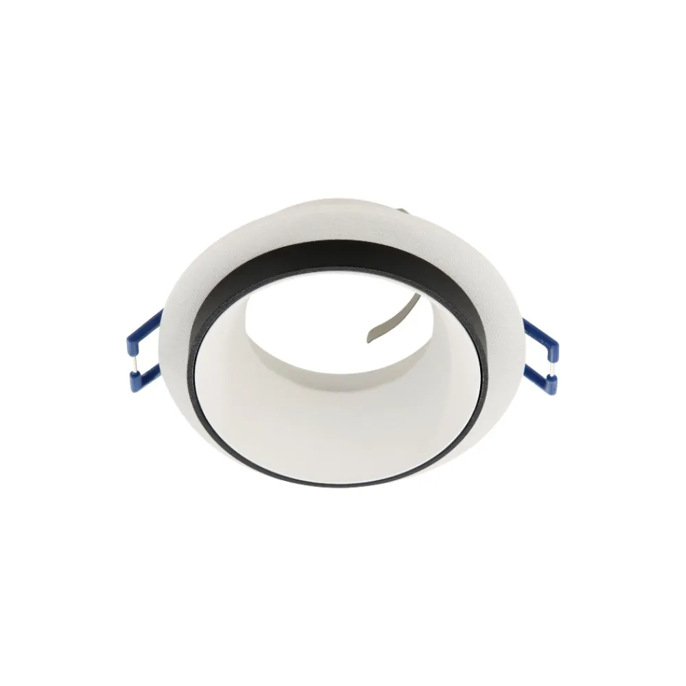 Faretti Da Incasso-Eglo Carosso faretto rotondo bianco bordo nero da incasso a soffitto