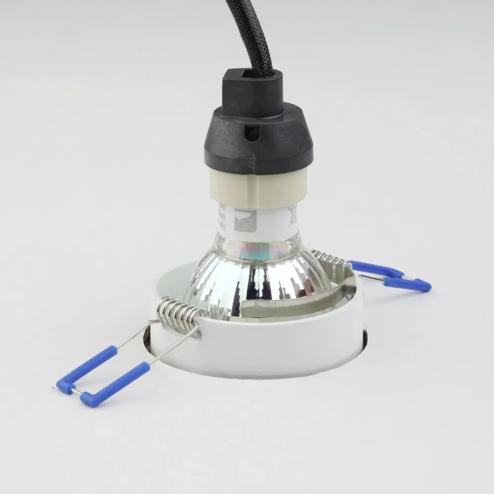 Faretti Da Incasso-Eglo Carosso faretto rotondo bianco bordo nero da incasso a soffitto