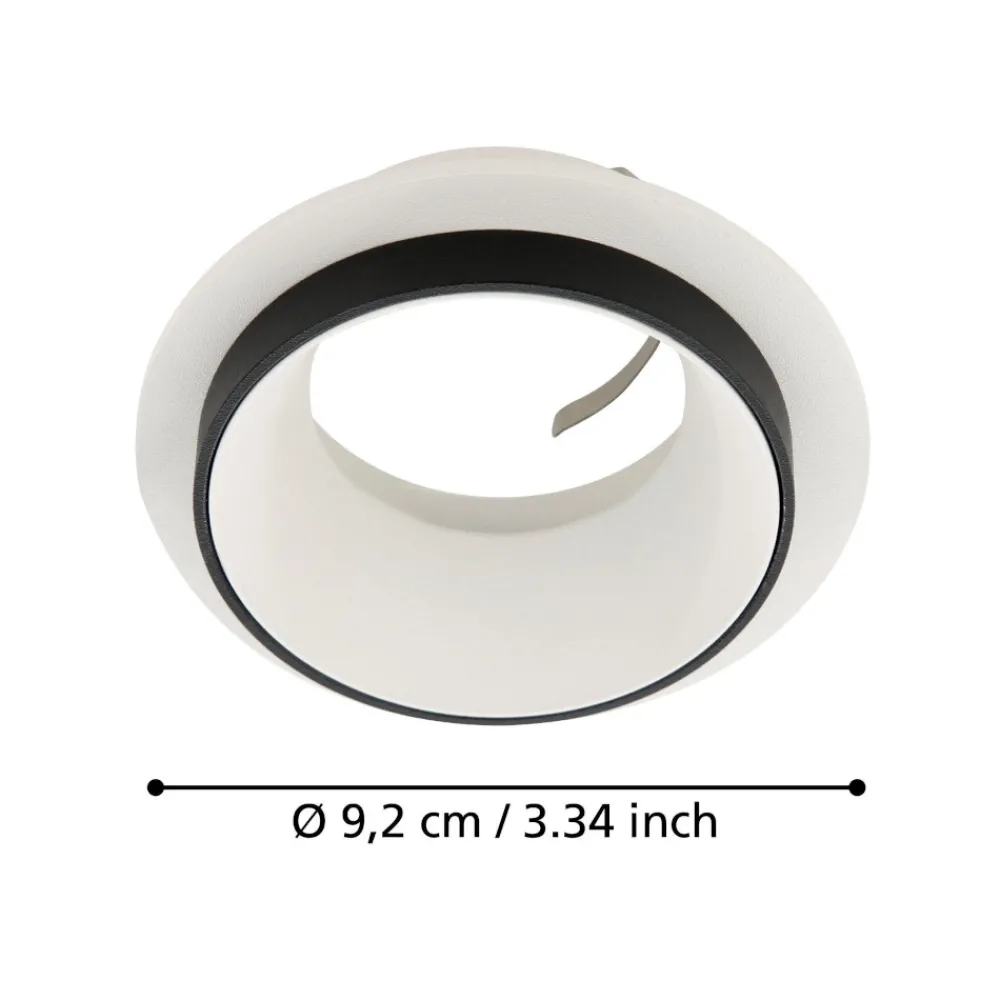 Faretti Da Incasso-Eglo Carosso faretto rotondo bianco bordo nero da incasso a soffitto