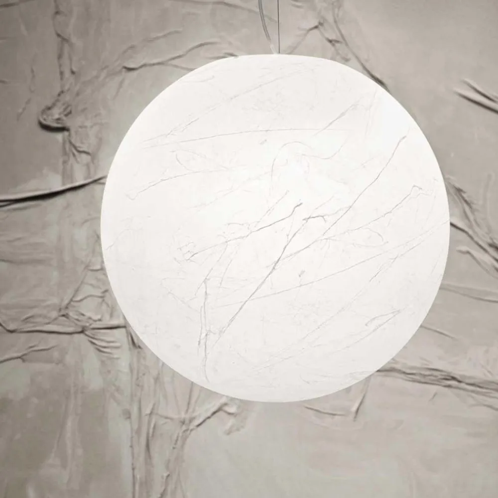 Lampadari Moderni-Ideal Lux Carta sp1 d60 lampadario moderno sfera bianca effetto carta