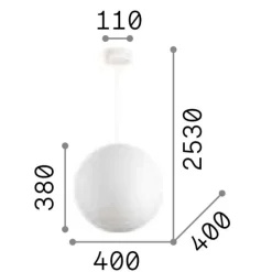 Lampadari Moderni-Ideal Lux Carta sp1 d40 lampadario sfera bianca effetto carta