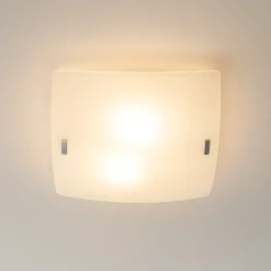 Plafoniere Moderne-Ideal Lux Celine pl2 plafoniera quadrata moderna vetro bianco
