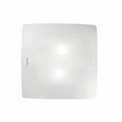 Plafoniere Moderne-Ideal Lux Celine pl2 plafoniera quadrata moderna vetro bianco
