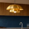 Lampadari Cucina-Eglo Cenciara lampadario per cucina circolare colore oro