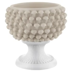 Soprammobili Moderni-Bongelli Preziosi Centrotavola pigna ceramica bianco nocciola