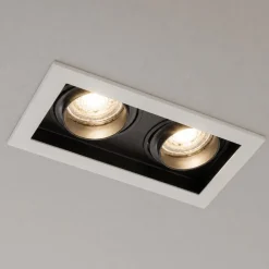 Faretti Da Incasso-Selezionato da Mazzolaluce Cestello faretto bianco da incasso 2 luci orientabili