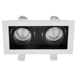 Faretti Da Incasso-Selezionato da Mazzolaluce Cestello faretto bianco da incasso 2 luci orientabili