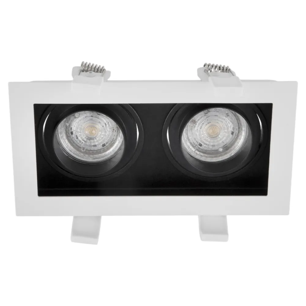 Faretti Da Incasso-Selezionato da Mazzolaluce Cestello faretto bianco da incasso 2 luci orientabili