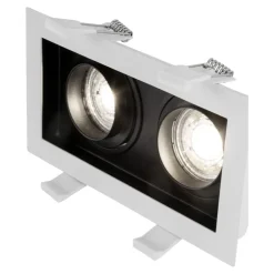 Faretti Da Incasso-Selezionato da Mazzolaluce Cestello faretto bianco da incasso 2 luci orientabili