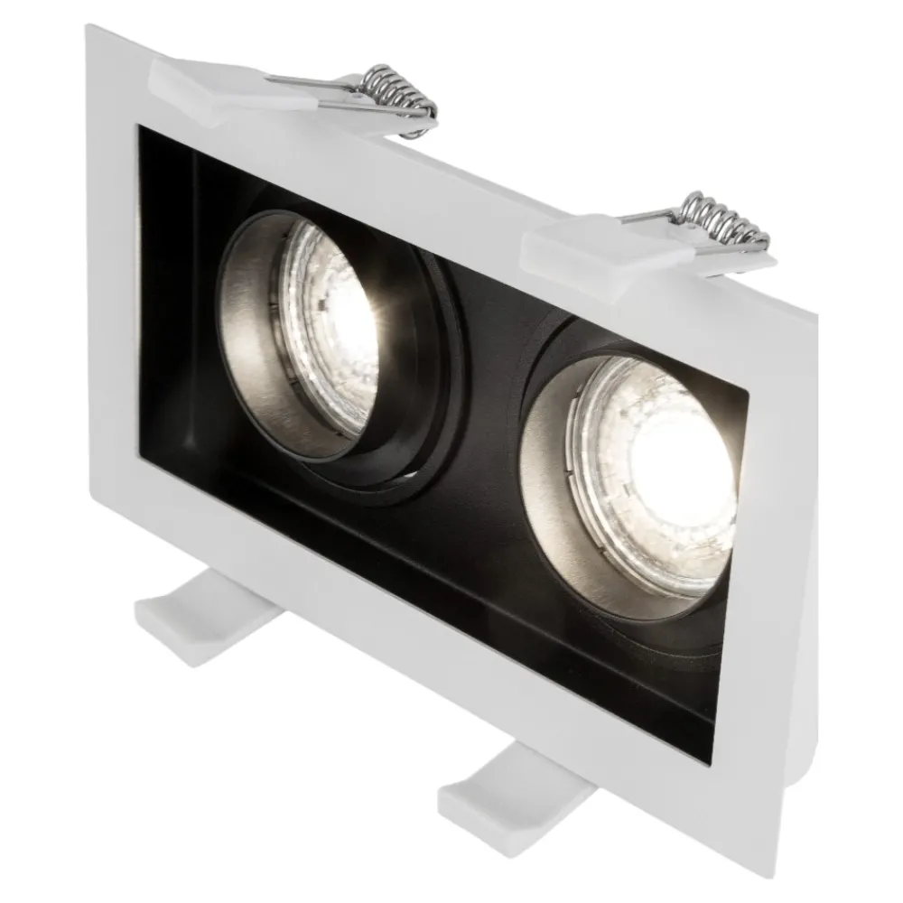 Faretti Da Incasso-Selezionato da Mazzolaluce Cestello faretto bianco da incasso 2 luci orientabili