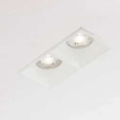 Faretti Da Incasso-Selezionato da Mazzolaluce Cestello faretto da incasso bianco 2 luci per controsoffitti