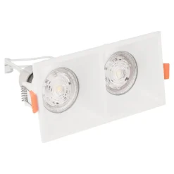 Faretti Da Incasso-Selezionato da Mazzolaluce Cestello faretto da incasso bianco 2 luci per controsoffitti