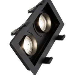 Faretti Da Incasso-Selezionato da Mazzolaluce Cestello faretto da incasso controsoffitto nero 2 luci orientabili