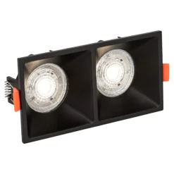Faretti Da Incasso-Selezionato da Mazzolaluce Cestello faretto nero 2 luci da incasso a soffitto