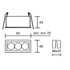 Faretti Da Incasso-IsyLuce Cestello portafaretti da incasso a led 6w 3000k exacta