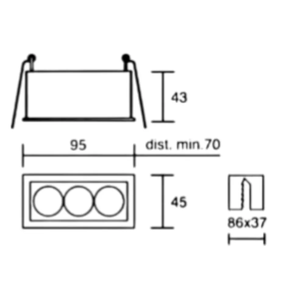 Faretti Da Incasso-IsyLuce Cestello portafaretti da incasso a led 6w 3000k exacta