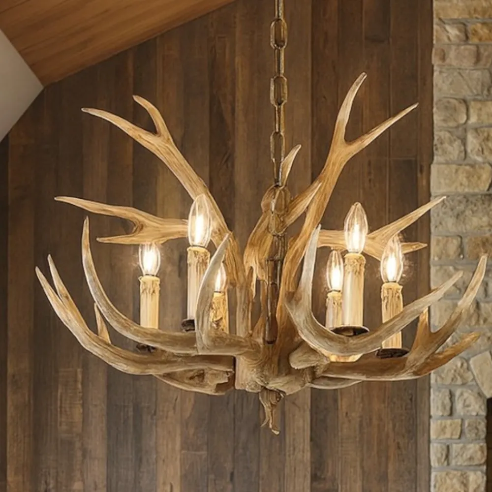 Lampadari Moderni-Ideal Lux Chalet sp6 lampadario per casa in montagna sei luci