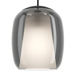 Lampadari Cucina-Eglo Ciampino lampadario per cucina con portalampada in vetro grigio
