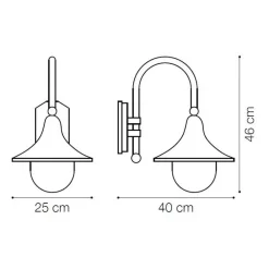 Applique Da Esterno-Ideal Lux Cima ap1 applique lanterna da esterno marrone