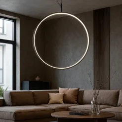 Lampadari Moderni-Ideal Lux Circus nero lampadario particolare design cerchio led 29w 3000k