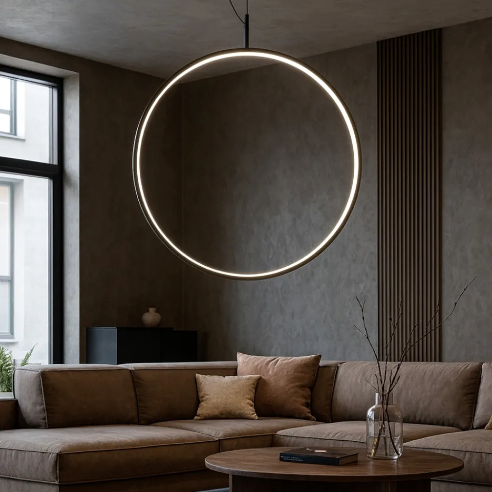 Lampadari Moderni-Ideal Lux Circus nero lampadario particolare design cerchio led 29w 3000k