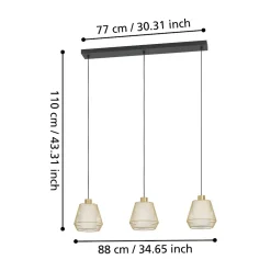 Lampadari Cucina-Eglo Ciudadela lampadario da cucina con portalampada traforato