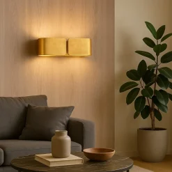 Applique Da Parete-Ideal Lux Clip ap2 applique per interno foglia oro design moderno