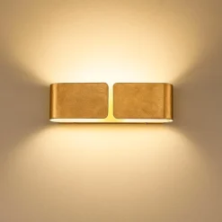 Applique Da Parete-Ideal Lux Clip ap2 small lampada da parete oro applique moderna