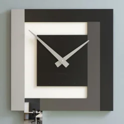Orologi Da Parete Moderni-Selezionato da Mazzolaluce Clock40 stripes orologio moderno a parete nero bianco grigio