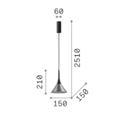 Lampade A Sospensione-Ideal Lux Cocktail lampada a sospensione per isola cucina fume led 3000k