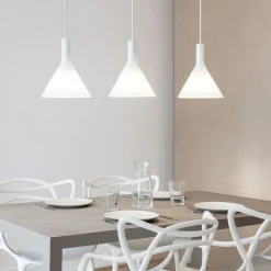 Lampadari Cucina-Ideal Lux Cocktail sp3 lampadario cucina tre luci vetri bianchi