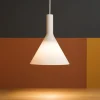Lampade A Sospensione-Ideal Lux Cocktail sp1 small lampada a sospensione per isola vetro bianco forma cono