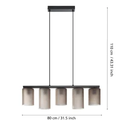 Lampadari Cucina-Eglo Colomera lampadario da cucina con portalampada in vetro opaco