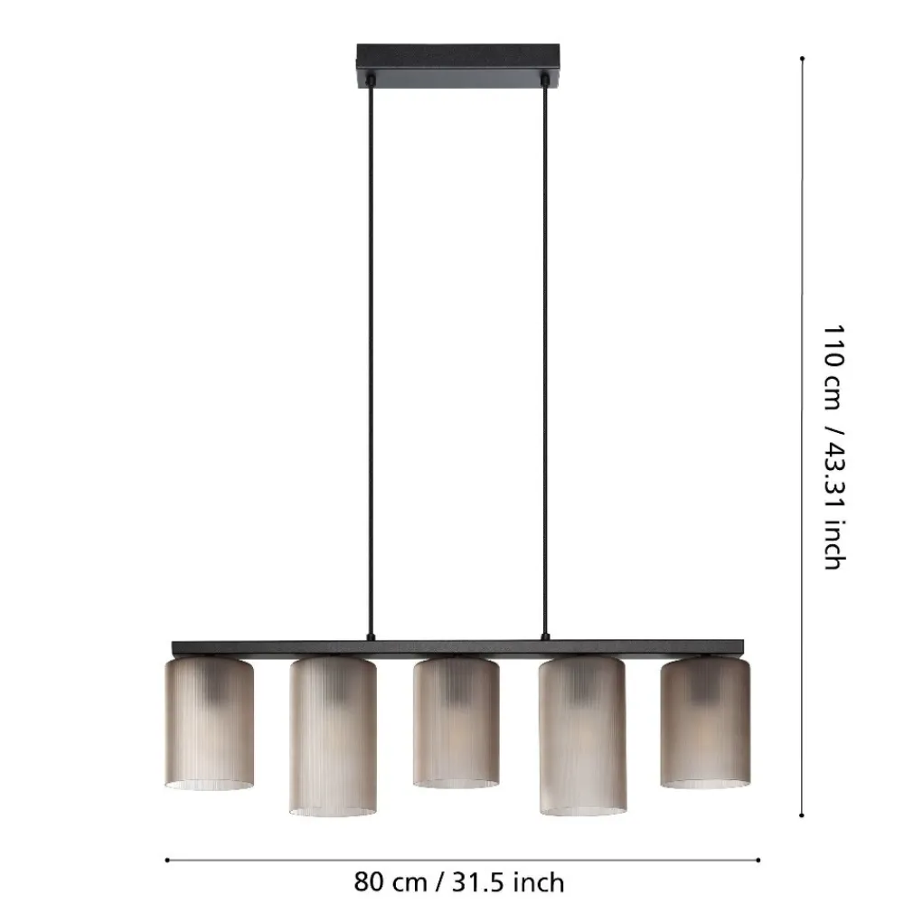Lampadari Cucina-Eglo Colomera lampadario da cucina con portalampada in vetro opaco