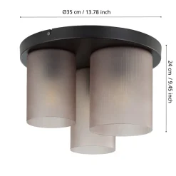 Plafoniere Moderne-Eglo Colomera plafoniera moderna in vetro grigio opaco 3 luci