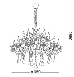 Lampadari Moderni-Ideal Lux Colossal sp15 lampadario di cristallo grande 15 luci