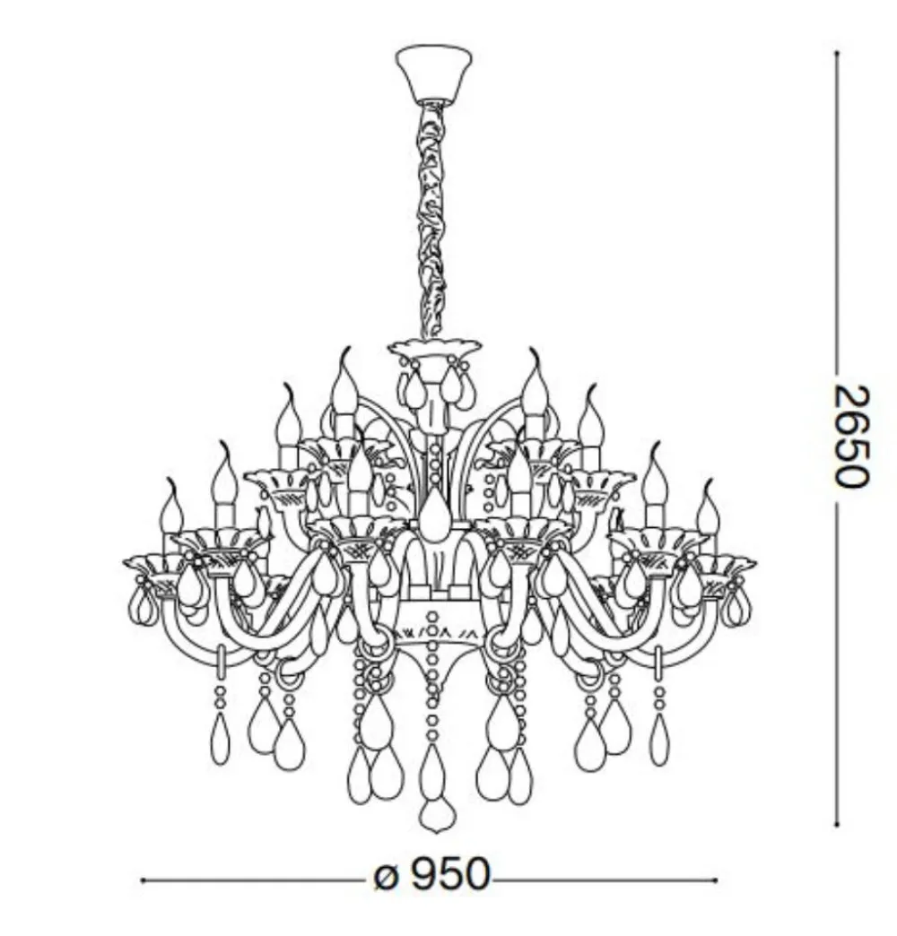 Lampadari Moderni-Ideal Lux Colossal sp15 lampadario di cristallo grande 15 luci