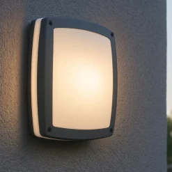 Applique Da Esterno-Ideal Lux Cometa ap3 applique per esterno quadrato antracite ip54 30cm
