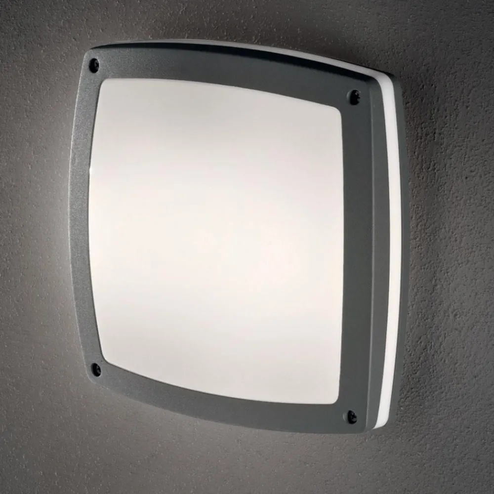 Applique Da Esterno-Ideal Lux Cometa ap3 applique per esterno quadrato antracite ip54 30cm