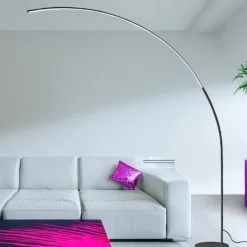 Lampade Da Terra-Ideal Lux Comet pt lampada da terra ad arco led 30w 3000k nera moderna