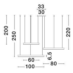 Lampadari Moderni-Selezionato da Mazzolaluce Composizione 3 lampadari cerchi bianchi led 3000k dimmerabile