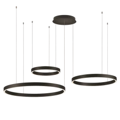 Lampadari Moderni-Selezionato da Mazzolaluce Composizione lampadari led cerchi nero per soggiorno moderno