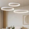 Lampadari Moderni-Selezionato da Mazzolaluce Composizione 3 lampade ad anelli bianco led 2700k a 6000k dimmerabile