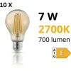 Lampadine Led-Selezionato da Mazzolaluce Confezione da 10 lampadine led e27 7w 2700k 700 lumen dimmerabile