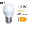 Lampadine Led-Selezionato da Mazzolaluce Confezione da 10 lampadine led e27 4,9w 3000k 470 lumen