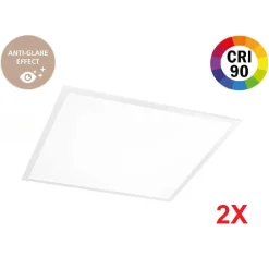 Plafoniere Moderne-Ideal Lux Confezione da n2 led panel pannello 60x60 40w 4000k da incasso