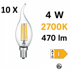 Lampadine Led-Selezionato da Mazzolaluce Confezione 10 lampadine e14 led 4w 2700k 470 lumen dimmerabile