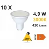 Lampadine Led-Selezionato da Mazzolaluce Confezione 10 lampadine gu10 led 4,9w 3000k ottica 360 430 lumen