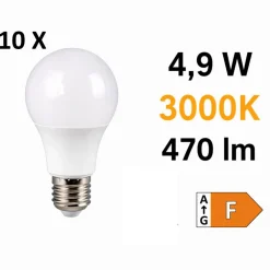Lampadine Led-Selezionato da Mazzolaluce Confezione 10 lampadine led e27 4,9w 3000k 470 lumen
